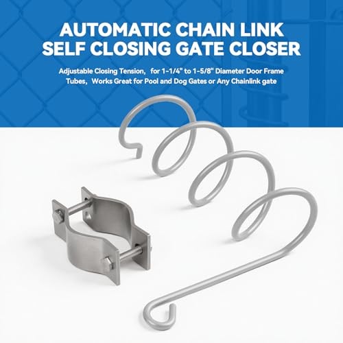 Automatic Chain Link Self Closing gate Closer. Adjustable Closing Tension, for