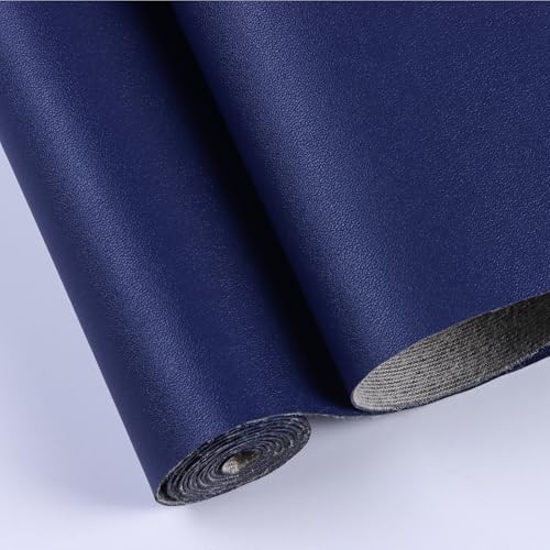 Faux Leather Sheets for Craft One Roll Soft Smooth Surface Solid Leather Navy