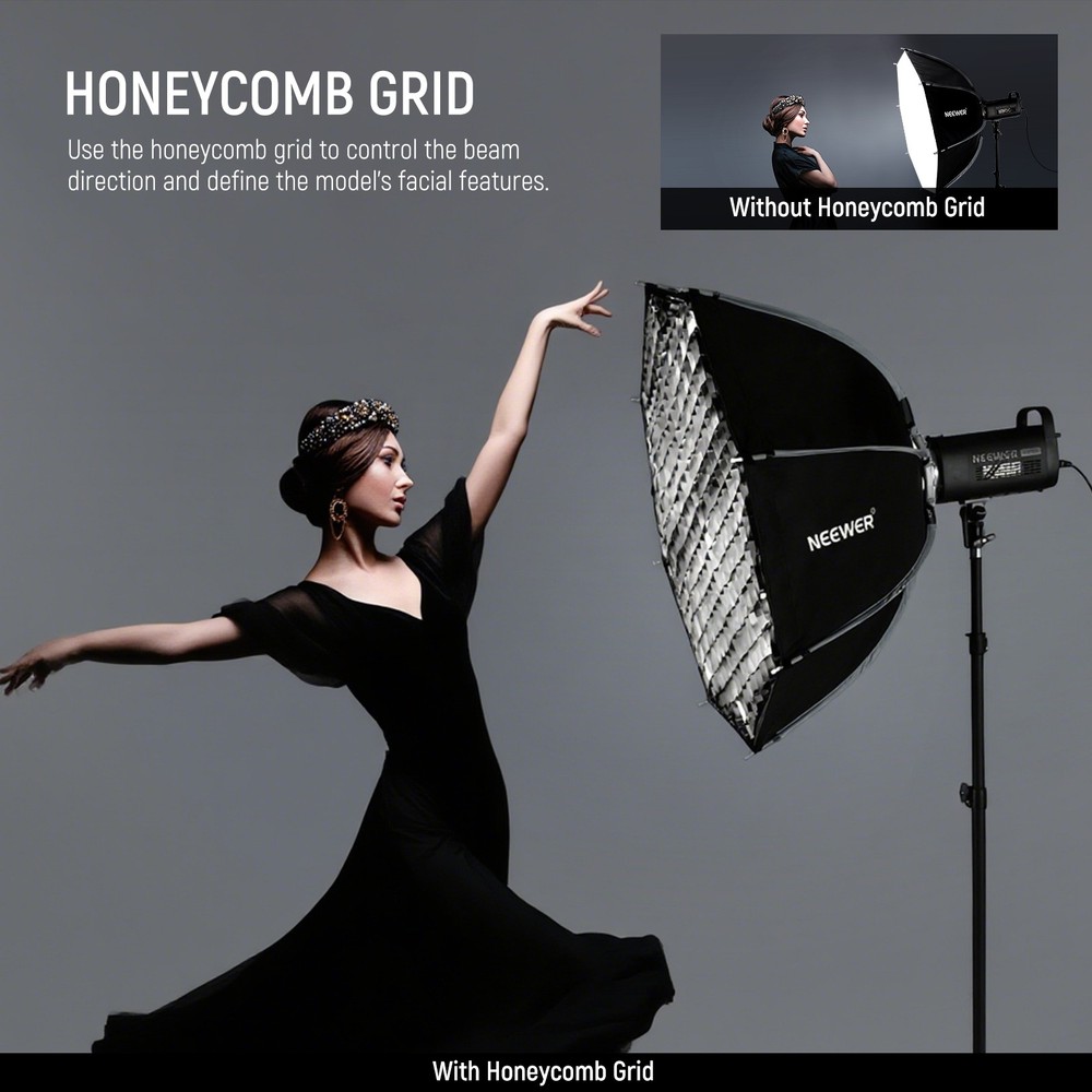 NEEWER NS35PD 35" Octagonal Softbox w/Bowens Mount, Grid & Diffuser