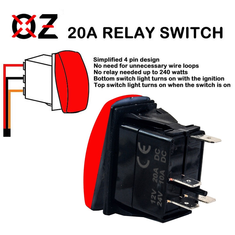 Strobe Lights On/Off Rocker Switch Flash Control Power Wire Harness for Can-Am