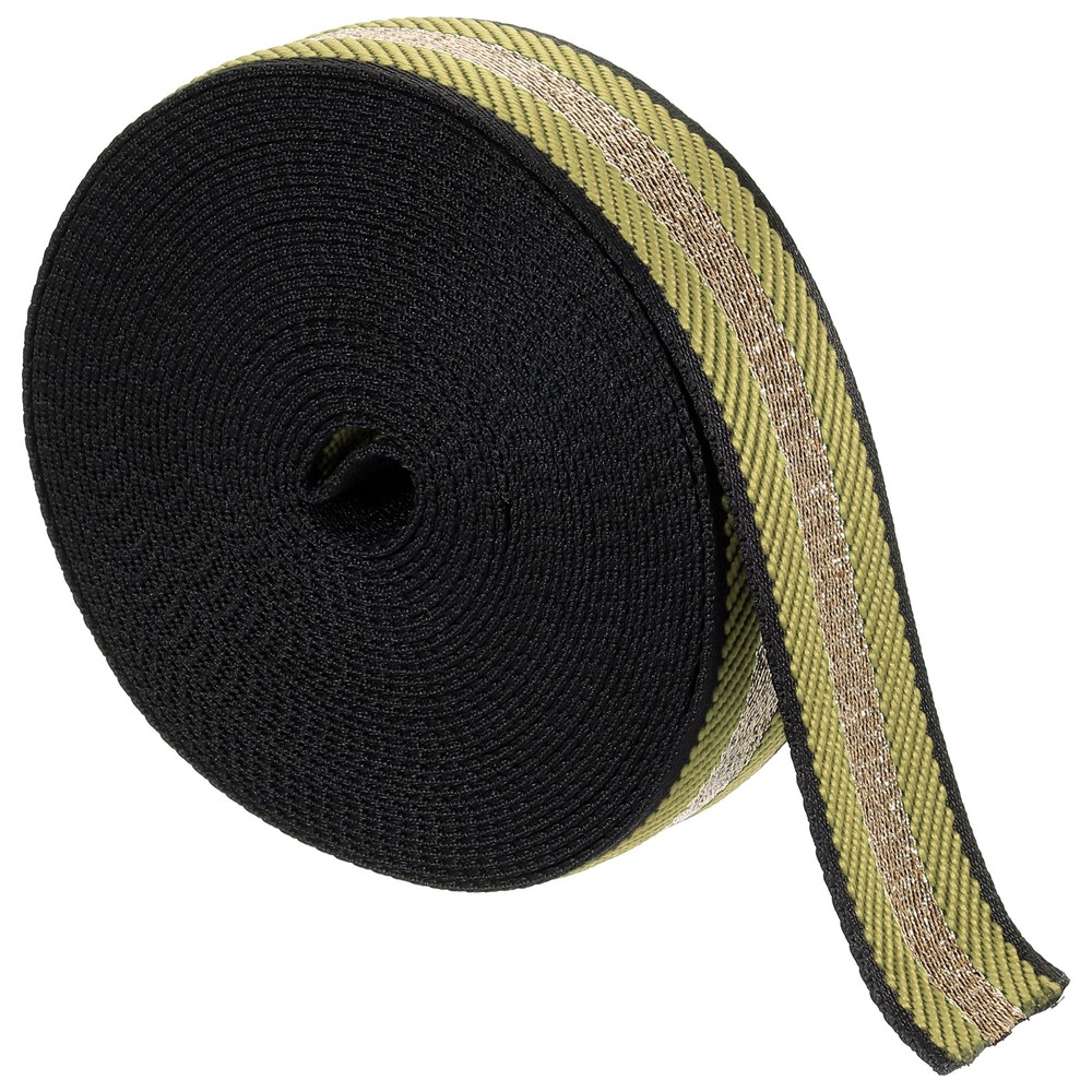 10Yards Nylon Webbing Strap, 38mm Striped Webbing Bag Strap, Dark Yellow