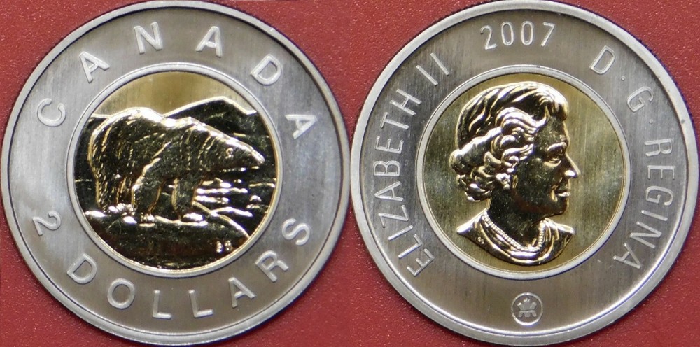 Specimen 2007 Canada 2 Dollars From Mint's Set