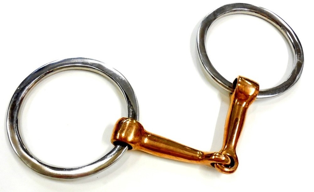 Flat O-Ring 5" Copper Mouth Snaffle Bit Stainless New Eddy's Tack