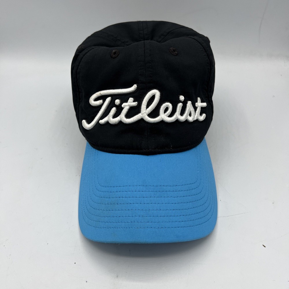 Titleist Pro V1 Footjoy Adjustable Strapback Golf Hat Black Blue