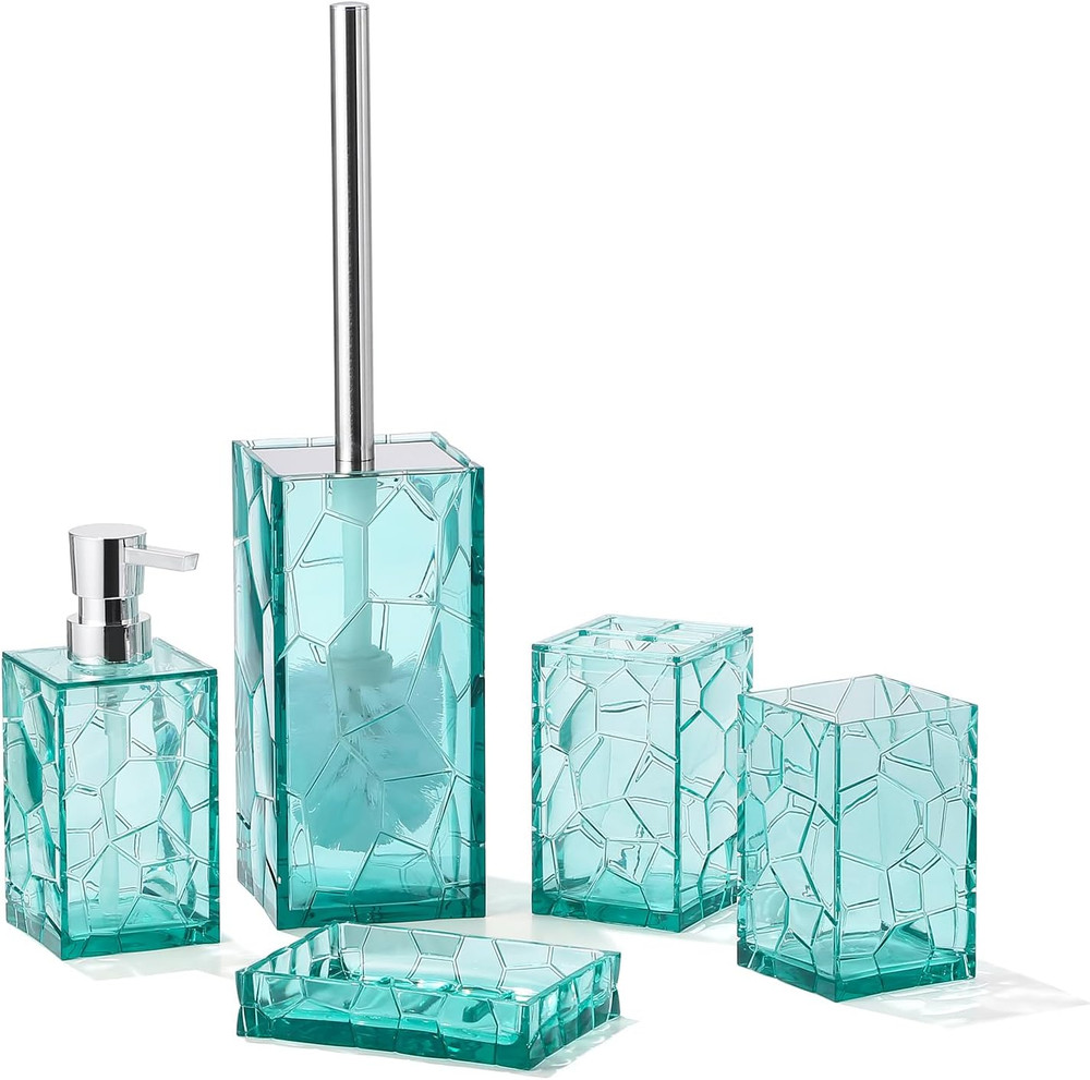 Clear Acrylic Bathroom Accessories Set - Rust-Free, Transparent Design - Include