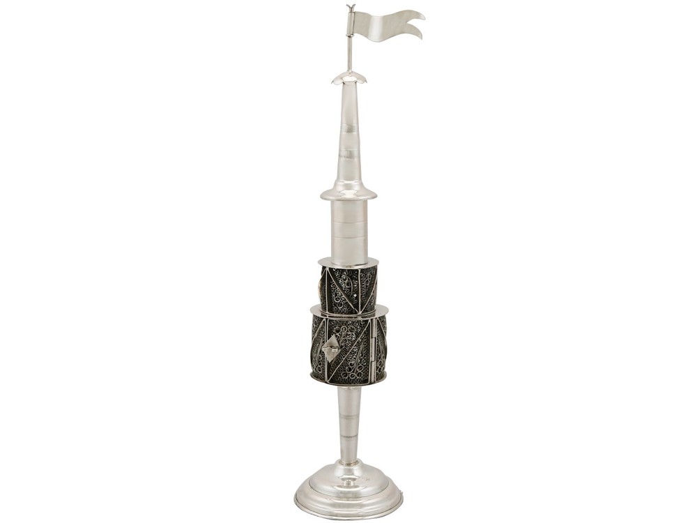 Antique German Silver Spice Tower Circa 1880