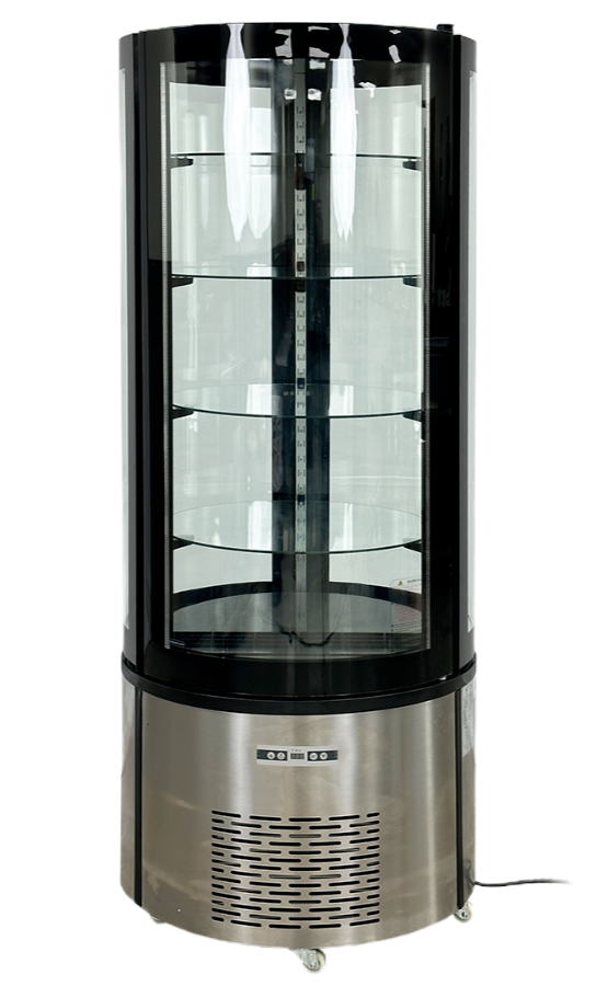 Curved Glass Refrigerator Bakery Display Case 70" H W/ LED