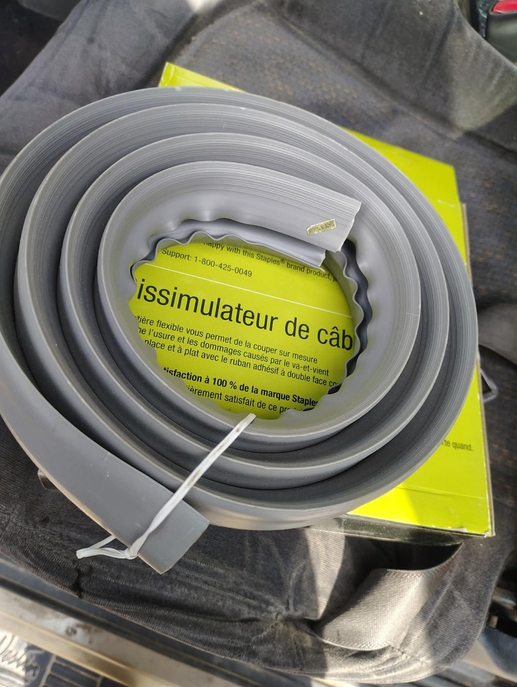 NEW STAPLES 6' FLOOR CABLE CONCEALER HIDE & PROTECT CABLES CUSTOM FIT