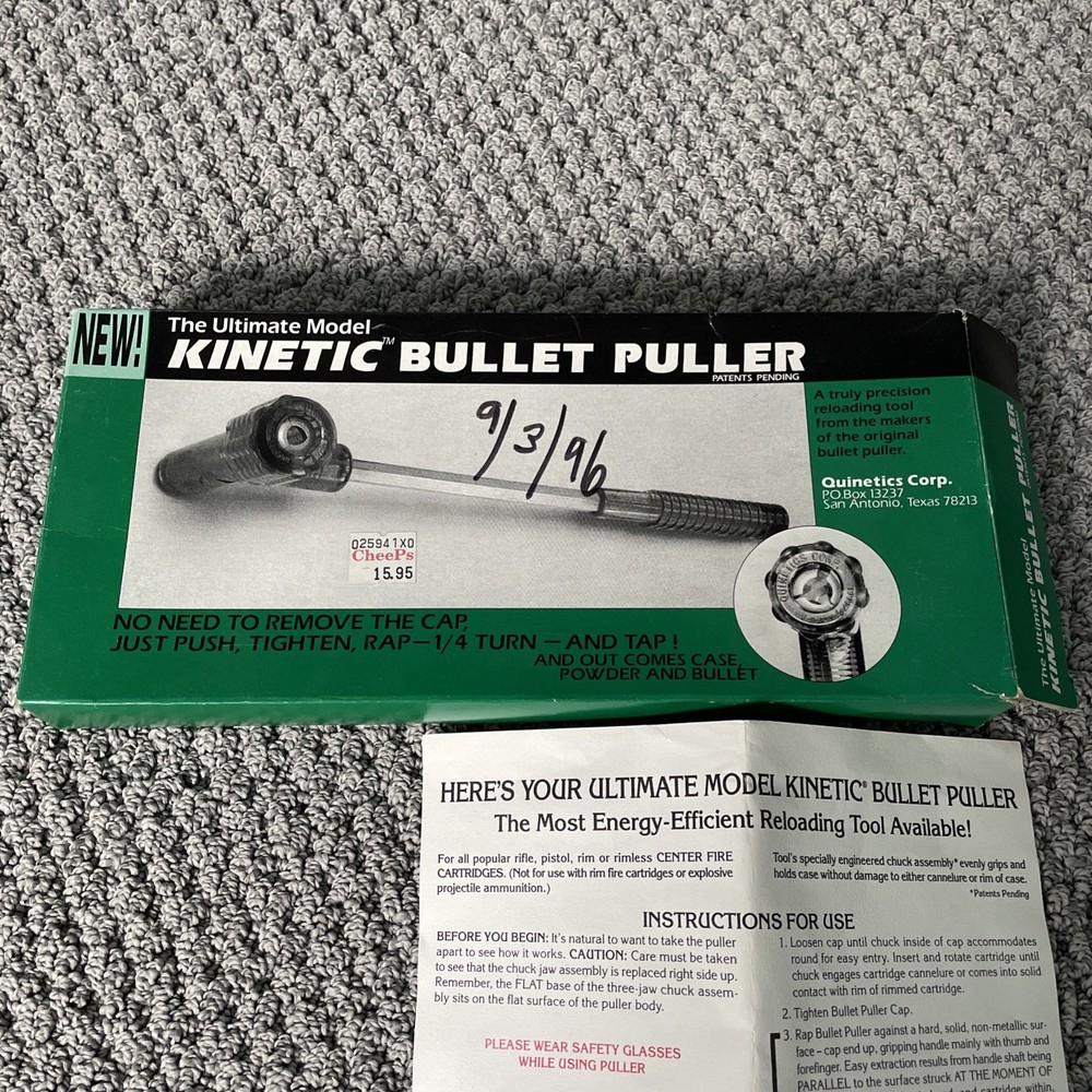 RCBS Bullet Puller Hammer Reloading Tool Kinectics Clear