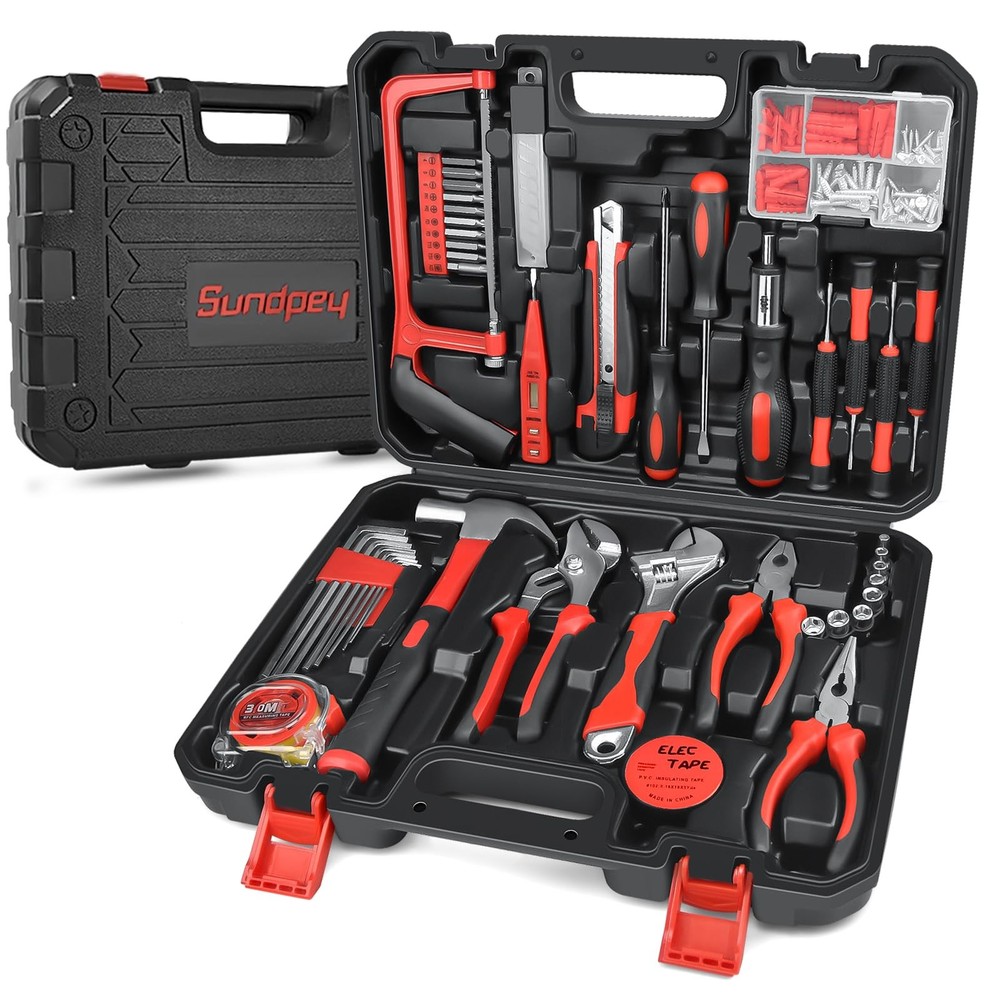 Home Tool Kit 148-Pcs - Household Basic portable Hand Repair Tool Set with Ca...