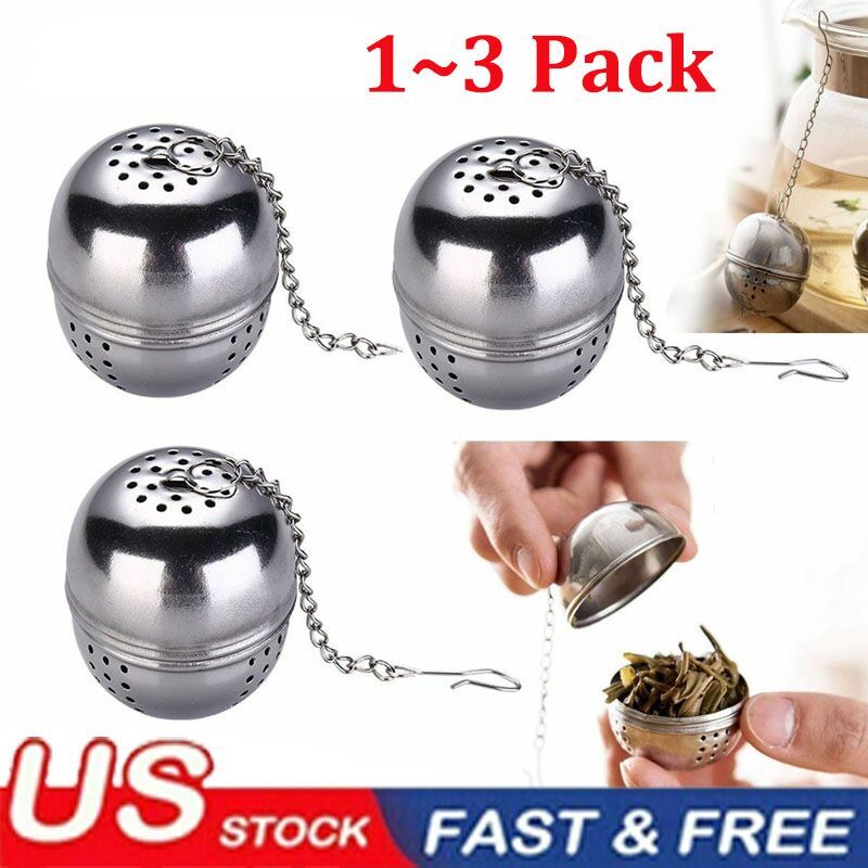 Tea Infuser Ball Mesh Loose Leaf Herb Strainer Stainless Steel Secure Locking