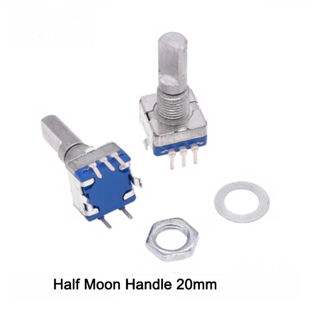 10Pcs Rotary Encoder w/ switch EC11 Audio Digital Potentiometer Half-Moon handle