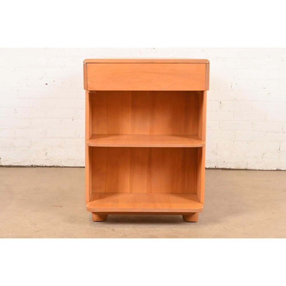 Heywood Wakefield Mid-Century Modern Solid Maple Desk With Built-in Bookcase
