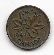 Canada 1944 Copper Penny Circulated