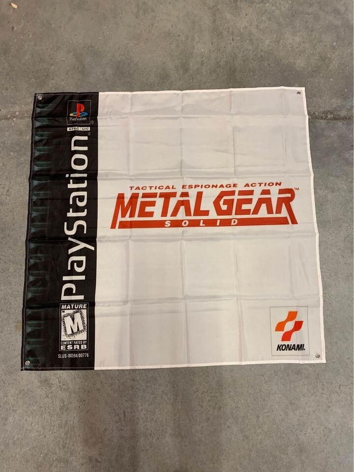 Metal Gear Solid Custom Wall Flag Tapestry 3 x 3 Ft, PS1