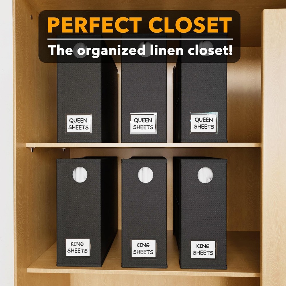 6 Pack Bed Organizer and Storage, Foldable Organizer with Window for Linen Cl...