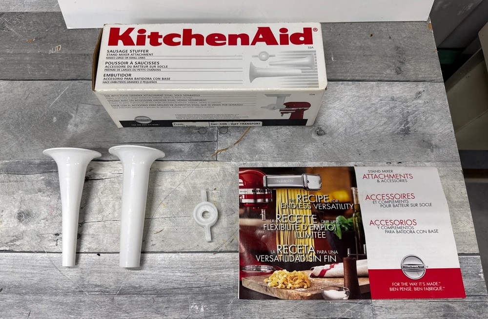 KitchenAid Sausage Stuffer Accessory Attachment Model SSA Large Small Links