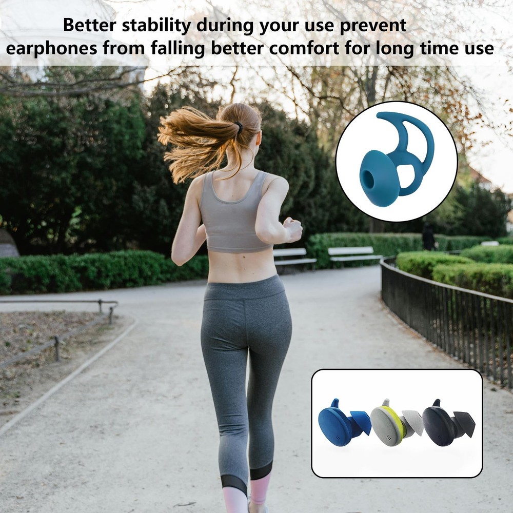 MMYQXI Earbud Replacement Tips Silicone Ear Medium, Black