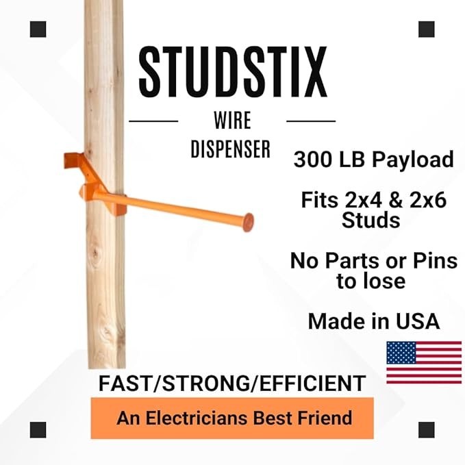 Studstix™ Romex Electrical Wire Dispenser Reel, Spool Rack, Cable/Coil Unroller