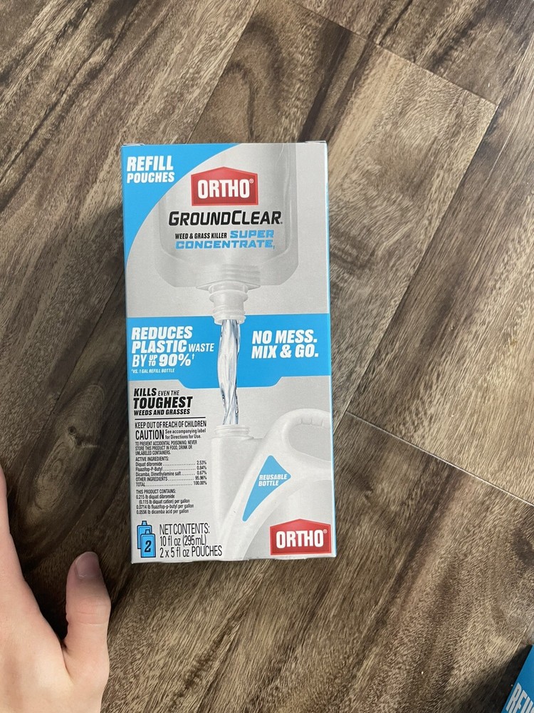4 PACK box (8 refills) Ortho GroundClear Grass & Weed Killer Super Concentrate