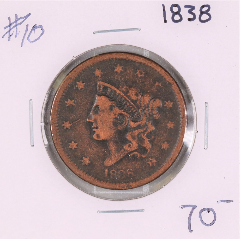 1838 Coronet Head Large Cent #10