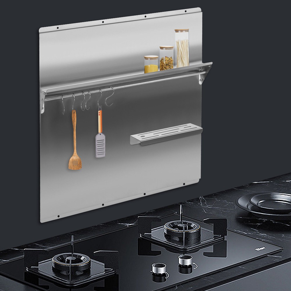 Stainless Steel Backsplash Hood Splash Plate Shield 76*78*5cm Range Backsplash