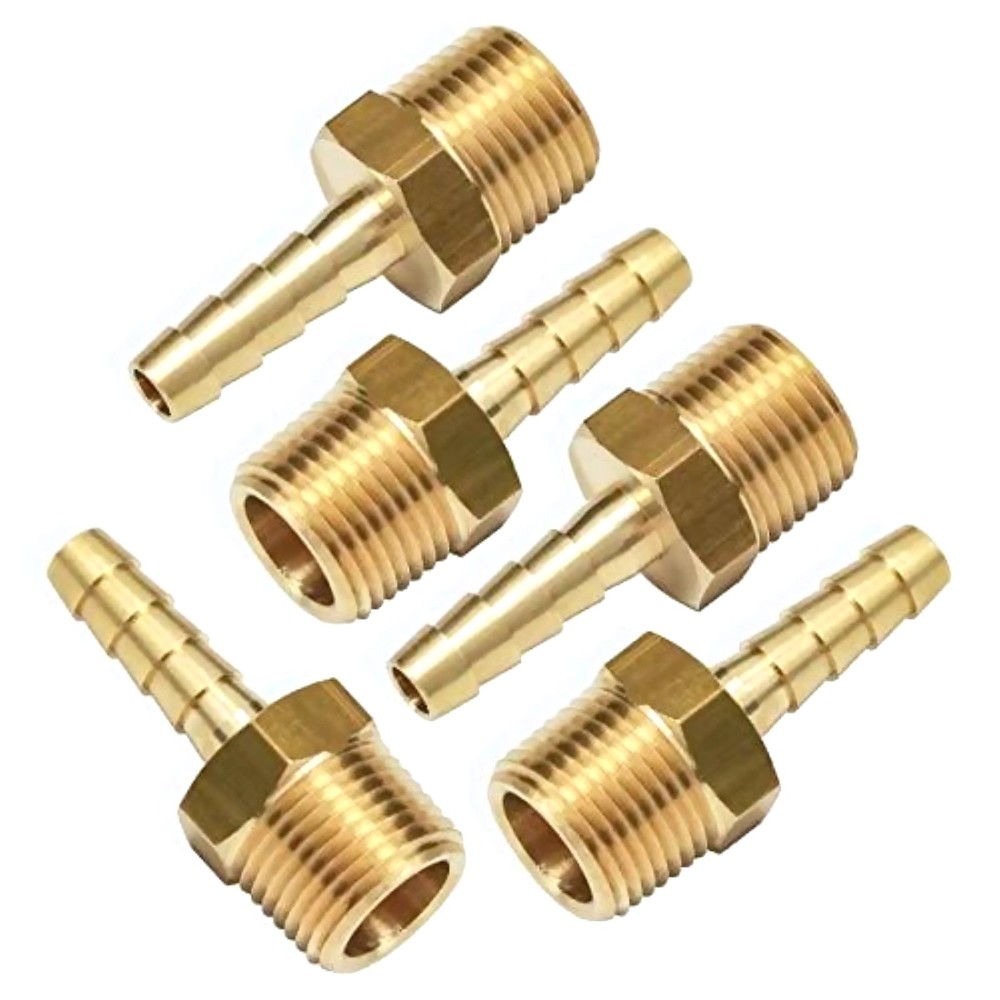 Fuel Line Adapter 5 x Adapter Brass Material /w Wide Application Scope 5pcs
