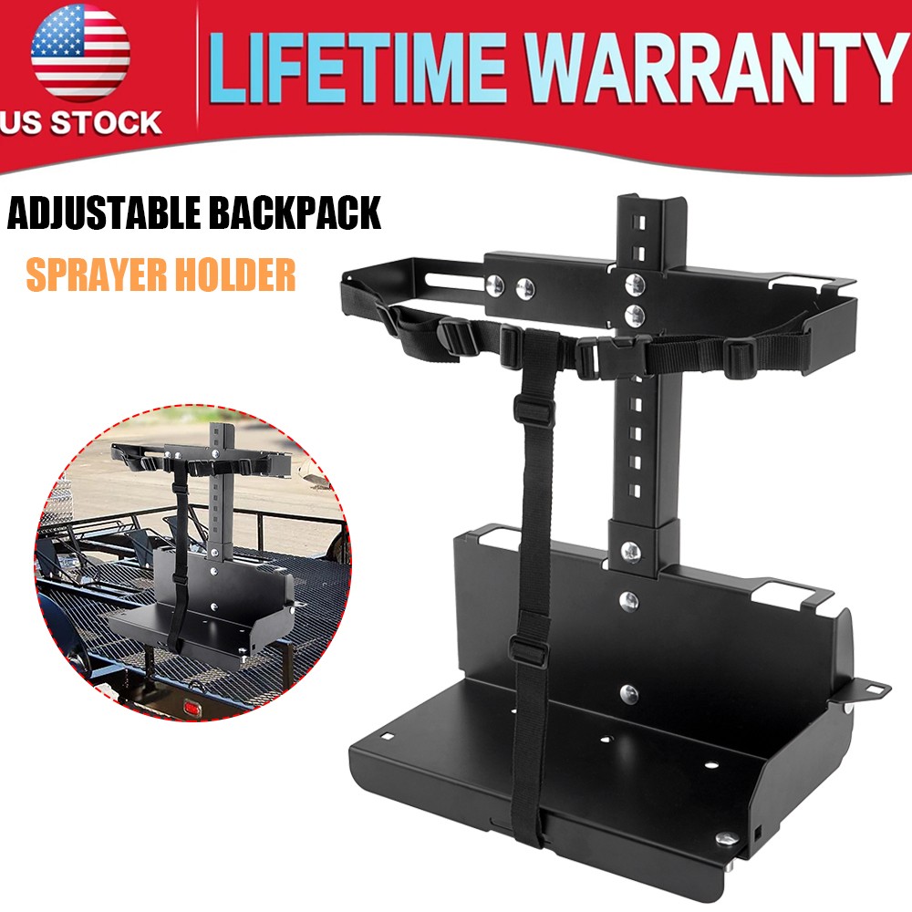 NEW Backpack Sprayer Rack Holder Adjustable for Open or Enclosed Trailers Black