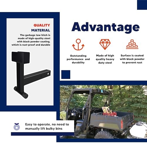 2" Non-Adjustable Trash Can Hauler Grabber with 2" Non-Adjustable Hitch