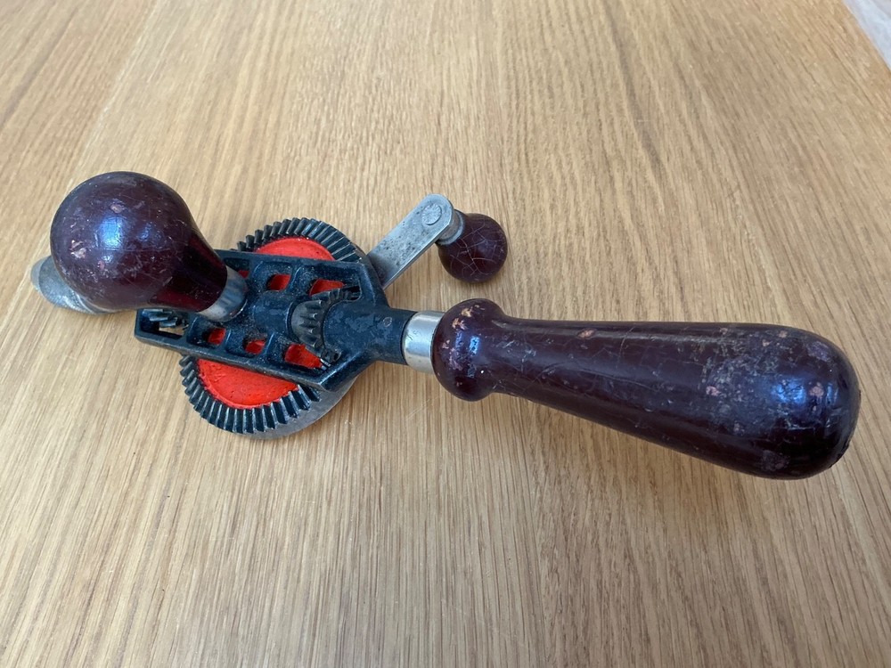 Stanley 803 Twin Pinion Egg Beater Style Hand Drill with side handle