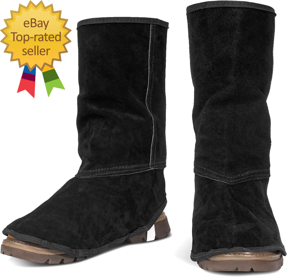 Leather Welding Spats - Flame and Abrasion Resistant Welding Boot Covers - Full