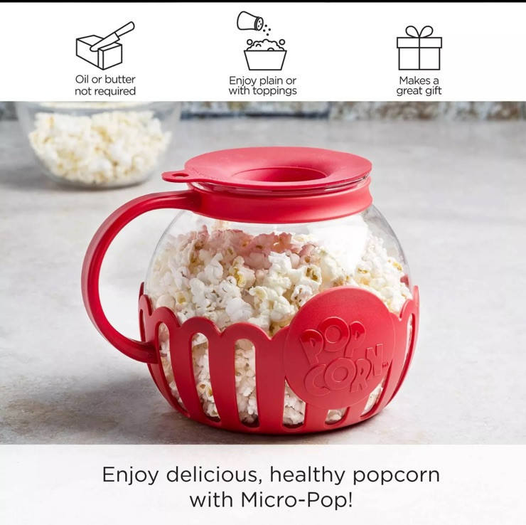 Original Microwave Micro-Pop /Popcorn Popper •Borosilicate Glass