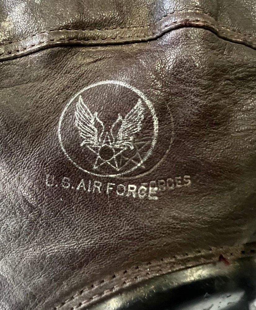 AIR FORCE TYPE A-11 LEATHER HELMET W/RECEIVERS