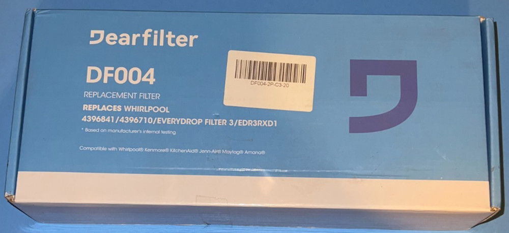 Dearfilter DF004 Refrigerator Water Filter - Whirlpool, Every drop, etc. (2 pc)