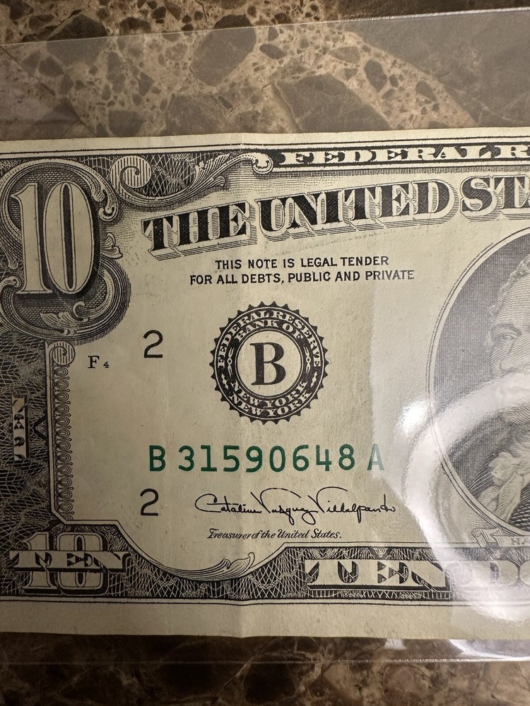 1990 $10 BILL MISCUT ERROR RARE