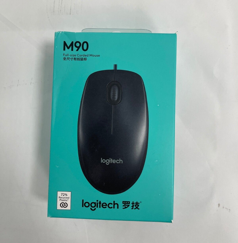 Logitech M90 Wired Mouse Black (910-001970) - NEW