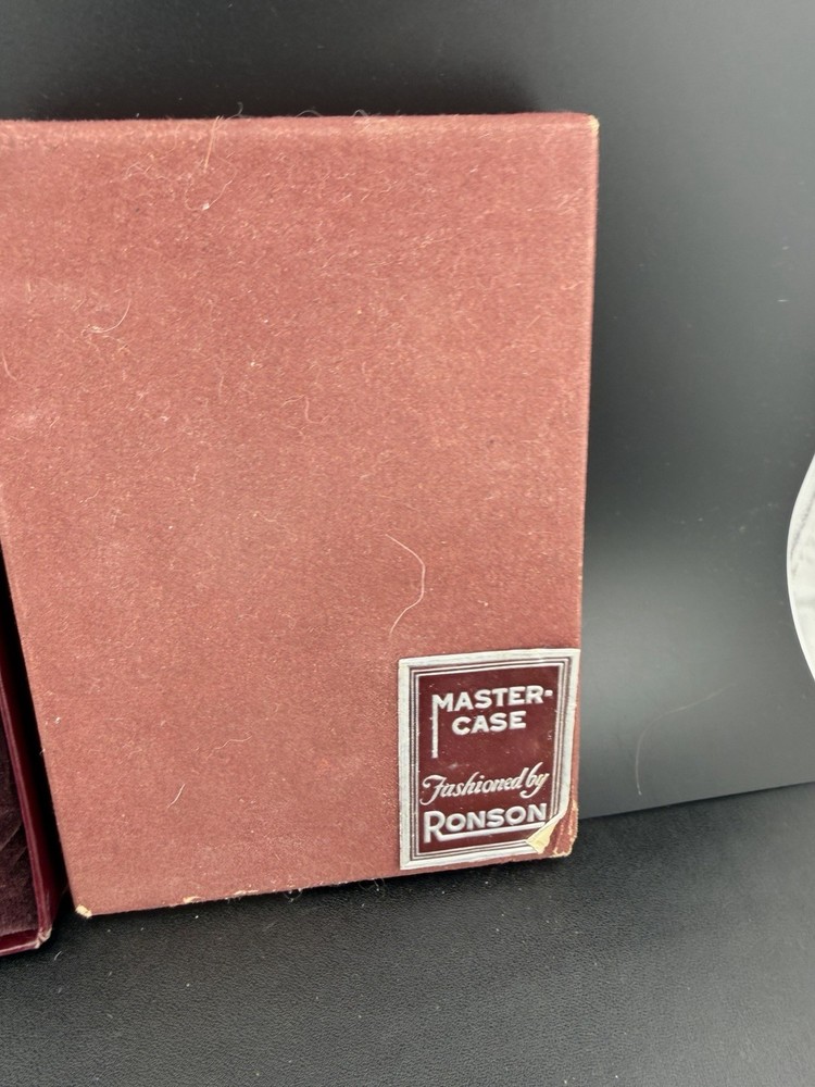 Ronson Mastercase Cigarette Case Lighter Combo Black Enamel Art Deco UNTESTED