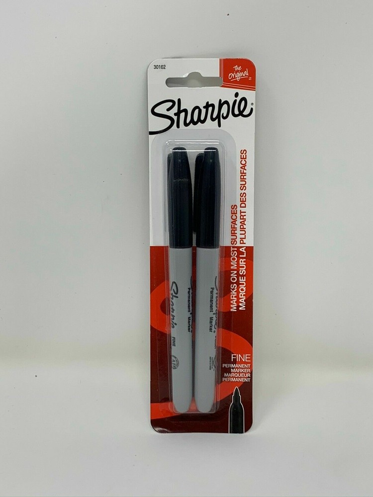 Sharpie 30162PP PACK (2) Permanent Markers Fine Point Black  Dries Quickly