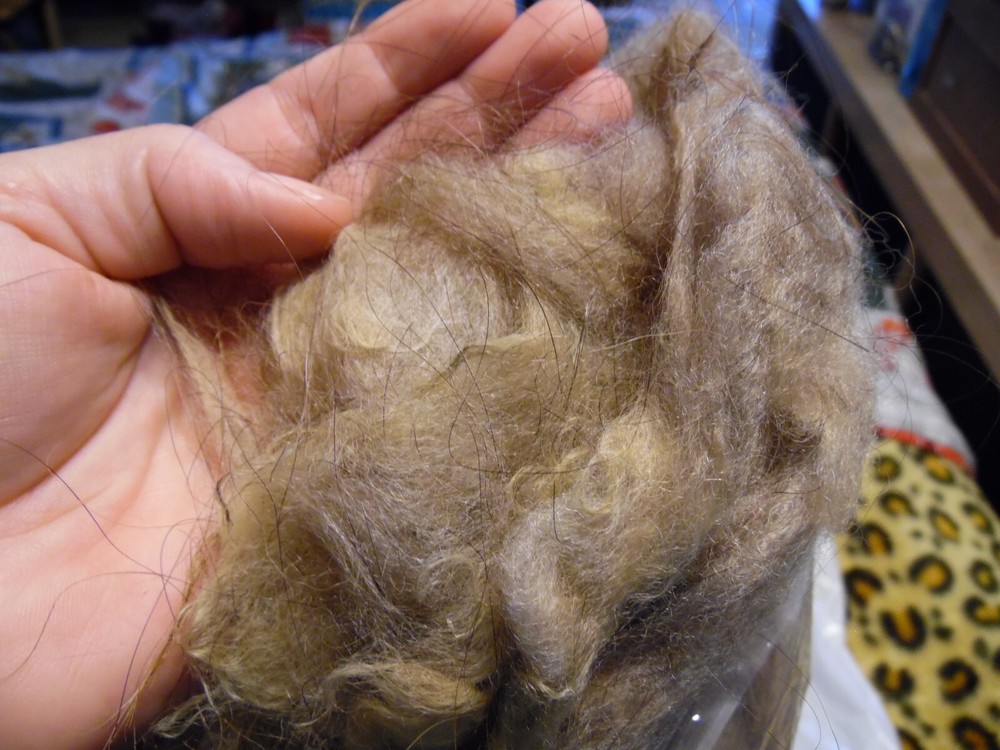 2 lb Class 2 or 3 soft brown natural Sheep Wool Stuffing Spinning