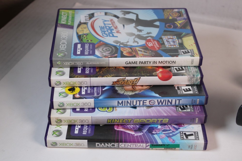 Microsoft Xbox 360 Kinect Sensor Bar w/ 5 Games, authentic, tested