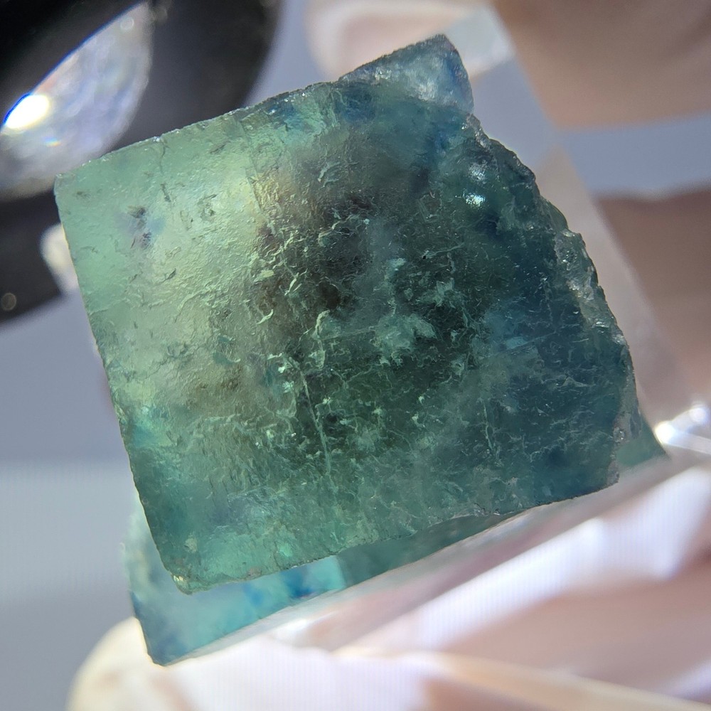Phantom Fluorite Cube Specimen, parquetted green Okorusu, Namibia 22*20*20mm