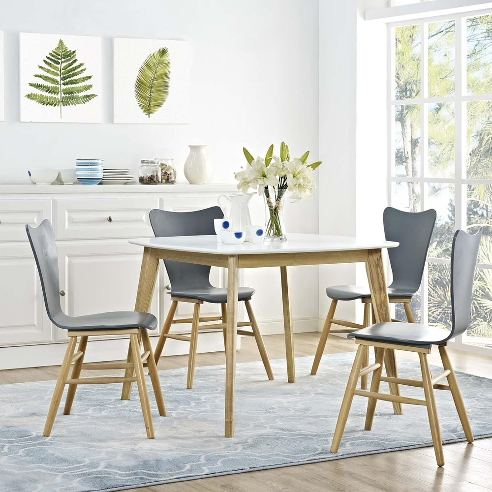 Stratum 40" White Mid-Century Modern Kitchen & Dining Room Table