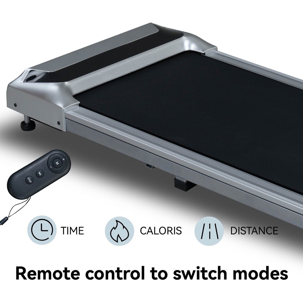 Under Desk Treadmill Walking Pad Compact Home Office 2.5HP Silver LED