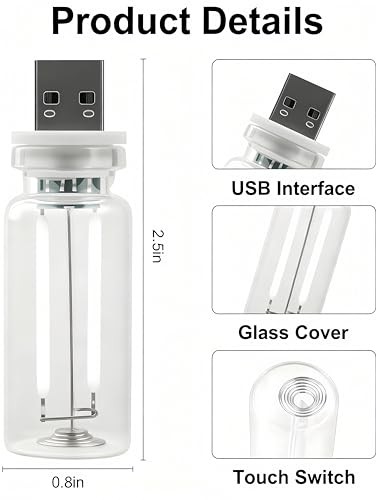 LED Car Interior Light, Touch Control USB Night Lamp, Retro Style Blue Light