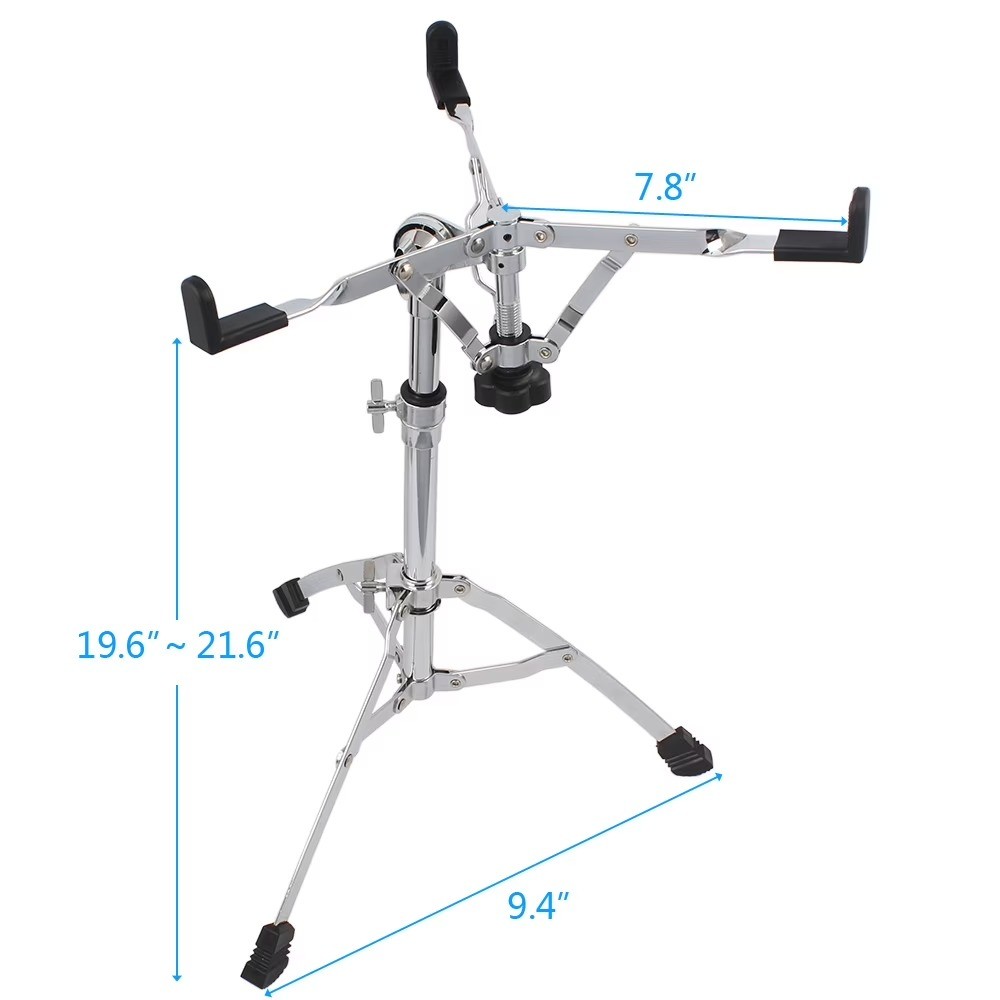 Plated Dumb Snare Drum Stand Tripod Silver