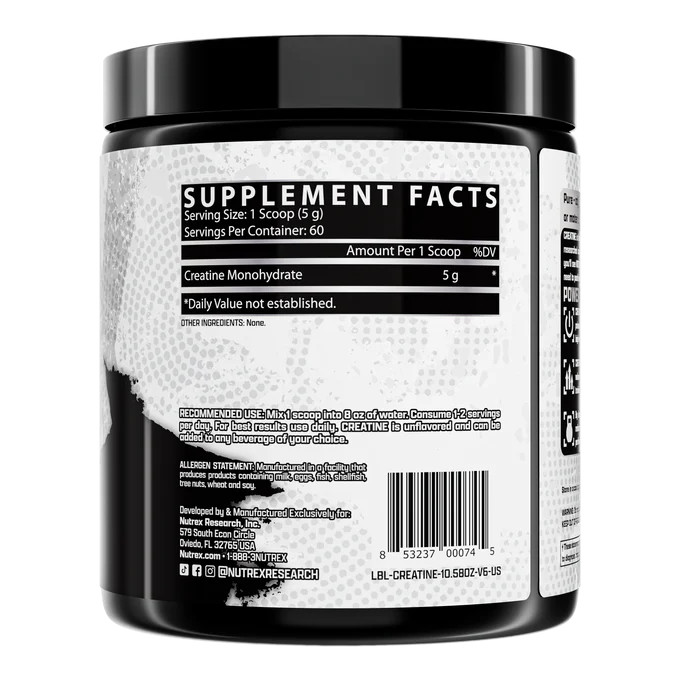 Creatine Monohydrate Nutrex 300G 60 Serving