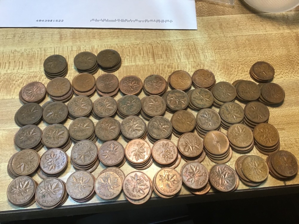 1937-2012 Canada Cents/Pennies, 76 different, With 1947 Maple Leaf, Missing 1988
