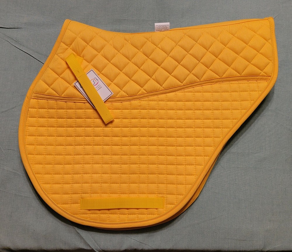 PRI PACIFIC RIM MEDIUM EVENTING QUILTED SADDLE PAD W/ EQUU-FELT (YELLOW)
