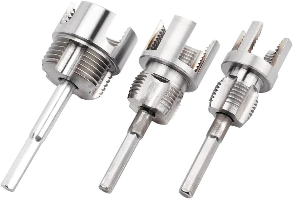 3Pcs PVC Pipe Threader Kit 1/2" 3/4" 1" NPT Integrated Internal External