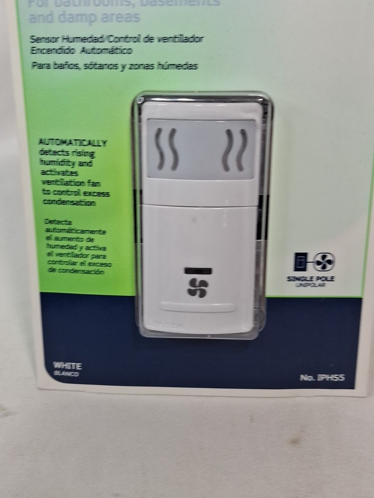 Leviton Decora Humidity Sensor/Fan Control IPHS5, White,